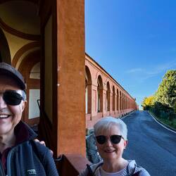 Along the way of the portico to the sanctuary — Bologna, Italy.