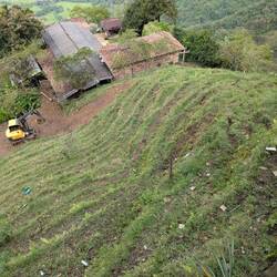 A top-down view of the terraced hillsides.