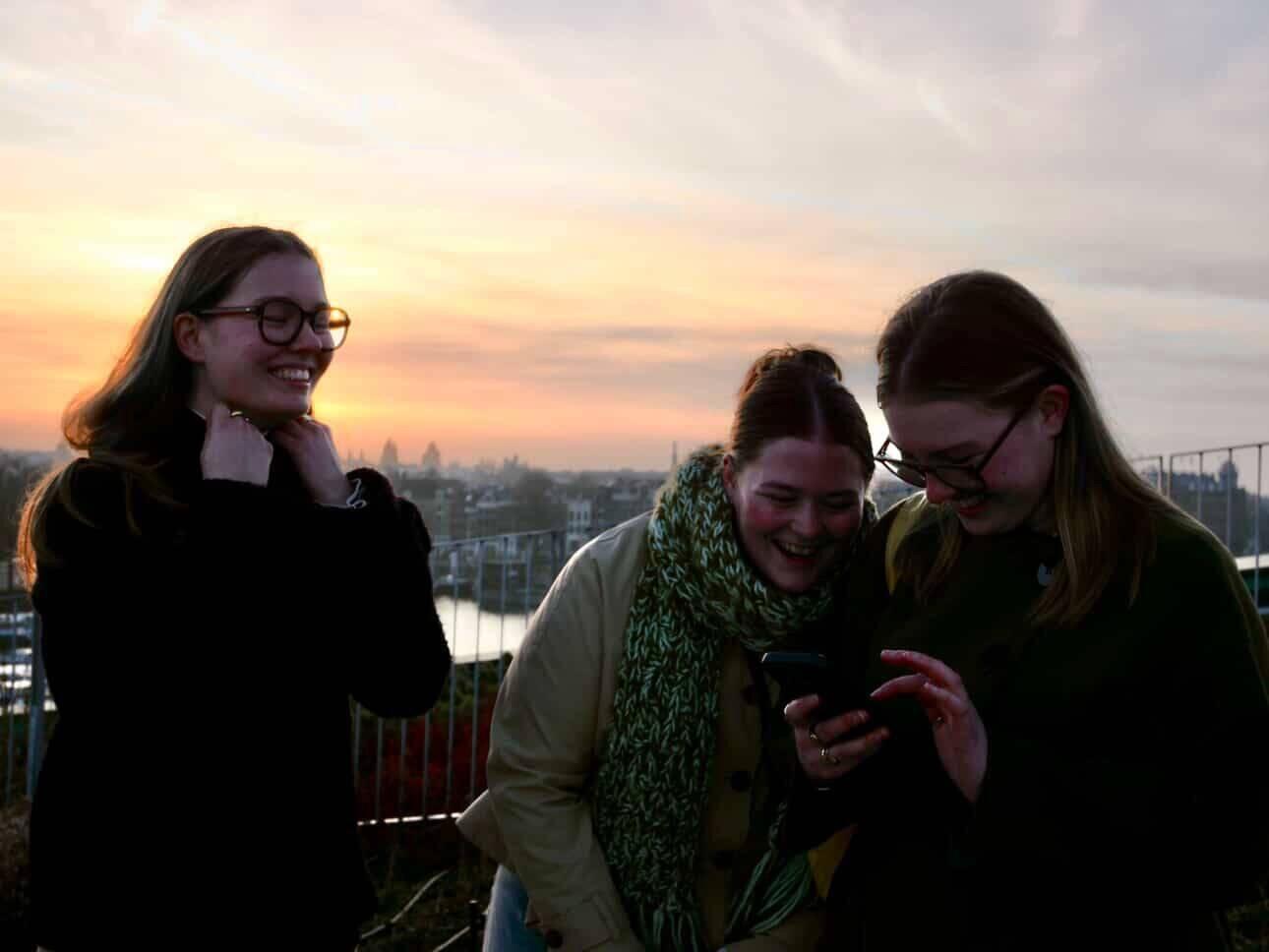 Sunset over the city
