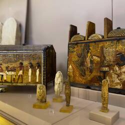 Linen chest (L) and Shabti box ... from between 1428-1292 BC).