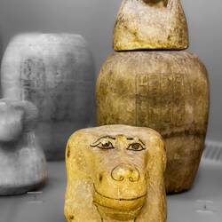 Canopic jars ... Egyptian Collection — Museo Civico di Archeologico di Bologna.