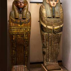 Anthropoid coffins of Wenmotu (L) and Meisset ... 664BC/750 BC respectively.