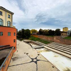 Canale Navile ... now a park (MAMbo to the left) — Bologna, Italy.