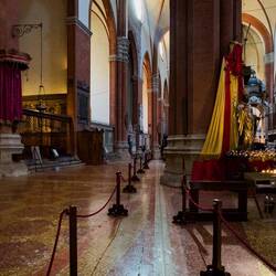 The light from the small hole in the ceiling falls on the Meridian Line to mark the noon hour.