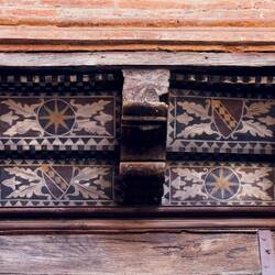 Wooden portico detail — Bologna, Italy.