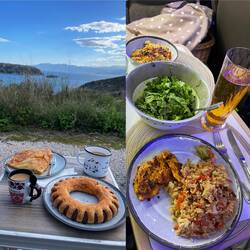 Erst Essen wir drinnen und danach Kaffee-Time draußen 👌🏻☺️