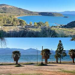..am Strand ist Campen verboten,aber es ist bald Sonnenuntergang und wir möchten bis morgen bleiben😊