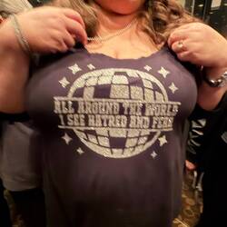 An audience fan I met and created her own outfit to wear..she travels the country to see this show