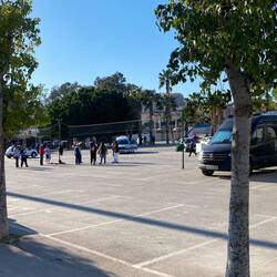 Dahinten haben wir gestanden....