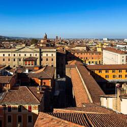 Bologna from the top of the clock tower — Palazzo d'Accursio.