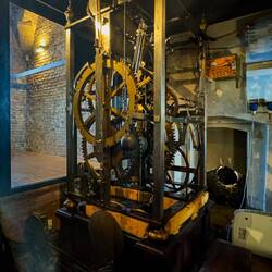 The clock mechanism — Palazzo d'Accursio.