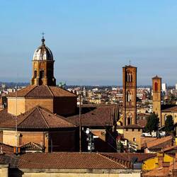 Bologna from the top of the clock tower — Palazzo d'Accursio.