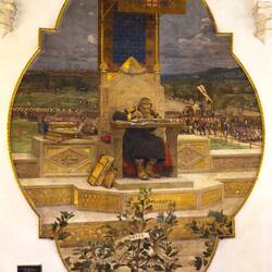 Luigi Serra's "Irnerio Glossing the Laws" ... he was one of the founders of the Univ of Bologna.