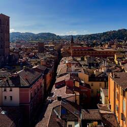 Bologna from the top of the clock tower — Palazzo d'Accursio.