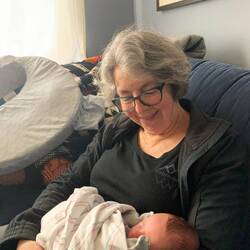 Yours truly, Nana, taking a turn holding Leo