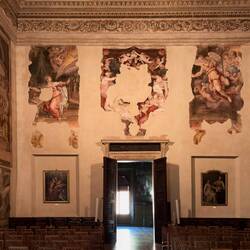 The back wall of the Farnese Chapel — Palazzo d'Accursio.