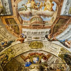 Frescoed ceiling of Sala del Consiglio Comunale — Palazzo d'Accursio.