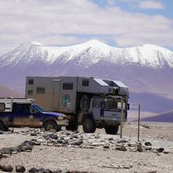Unsere französischen Freunde die zu fünft als Familie reisen in ihrem MAN.