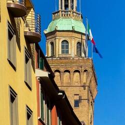 This morning we were climbing this clock tower — Palazzo d'Accursio.