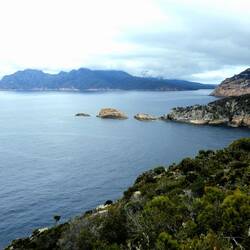 Views from Cape Tourville - Wineglass Bay is just around the corner top right