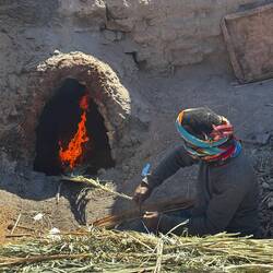 The ovens used for baking the pottery