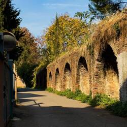 A small section of the old walls surrounding the city — Bologna, Italy.