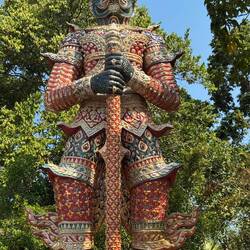 A particularly impressive Yaksha, one of two mythical giant guardians standing watch
