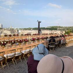 They were setting up for a soiree for 120 on the upper battery. Hope they're in good shape!