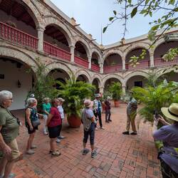 The monastery' cloister. The monks live upstairs.