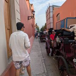 Old time taxis for tourists.