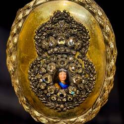 The "Sun King's Jewel" featuring portrait of King Louis VIV — Capolavori Masterpieces Exhibit.