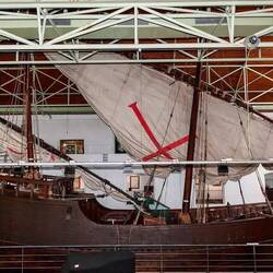 eine Replika von Diaz' Caravelle im Museum