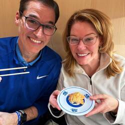 Okay, salmon with melted cheese - wasn't prepared for this but it's Wendy's favorite - it's a winner