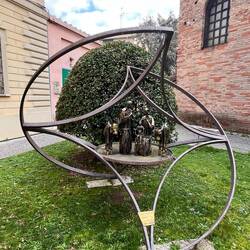 Sculpture in front of Baptitery