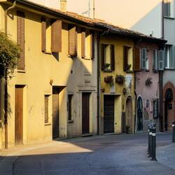 Side street in the warm afternoon sun — Rimini, Italy.