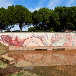 Mural in the 25 April Marecchia Park — Rimini, Italy.