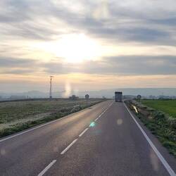 Extremer Dunst über der Stadt Tudela