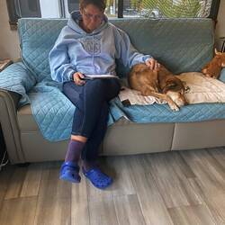 Wohlverdiente Streichelrunde "am Kamin"