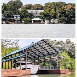 Wir fahren vom Lake Izabal in den Río Dulce. Hier wohnen die Reichen und Schönen