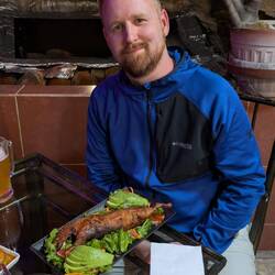 I was brave enough to try the local dish cut (guinea pig)