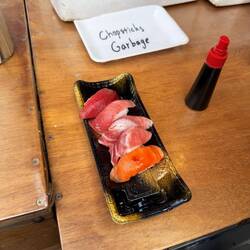 Ah, yummy! The fatty tuna and salmon were crazy good.