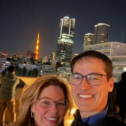 Back near Darren's with the Tokyo Tower lit up