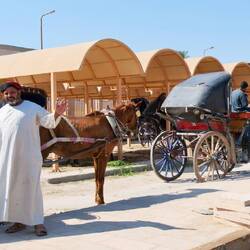 Der Kutschenparkplatz vor dem Tempel