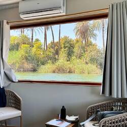 Blick aus unserer Kajüte – das Fenster ersetzt den Fernseher