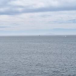 Incoming ferry with the South Island looking hazy to the left of it