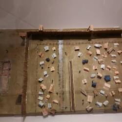 Modell von Andersonville mit Pallisade, Todeszone und kleinen"Zelten".