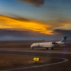 A colorful sunset sees us off from DEN — Denver, CO.