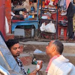 Barbería callejera.