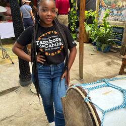 Darling girl at the music school. Traditionally, braid patterns indicated a slave escape route