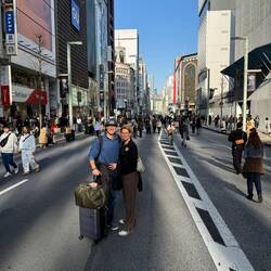 Ginza with the street closed! 15 minutes after this - wall to wall people!